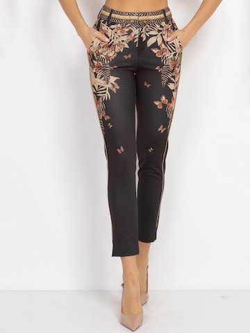 JIORO Regular Pants 'MIDNIGHT BUTTERFLIES' in Black