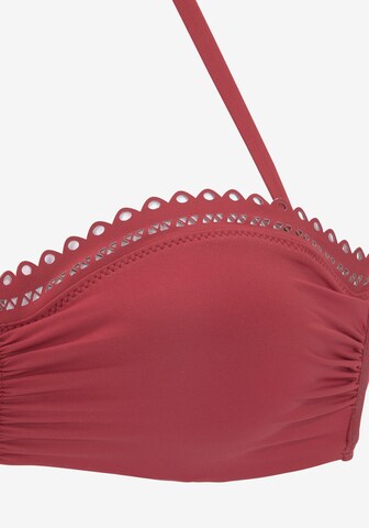 s.Oliver - Bandeau Top de biquíni em vermelho