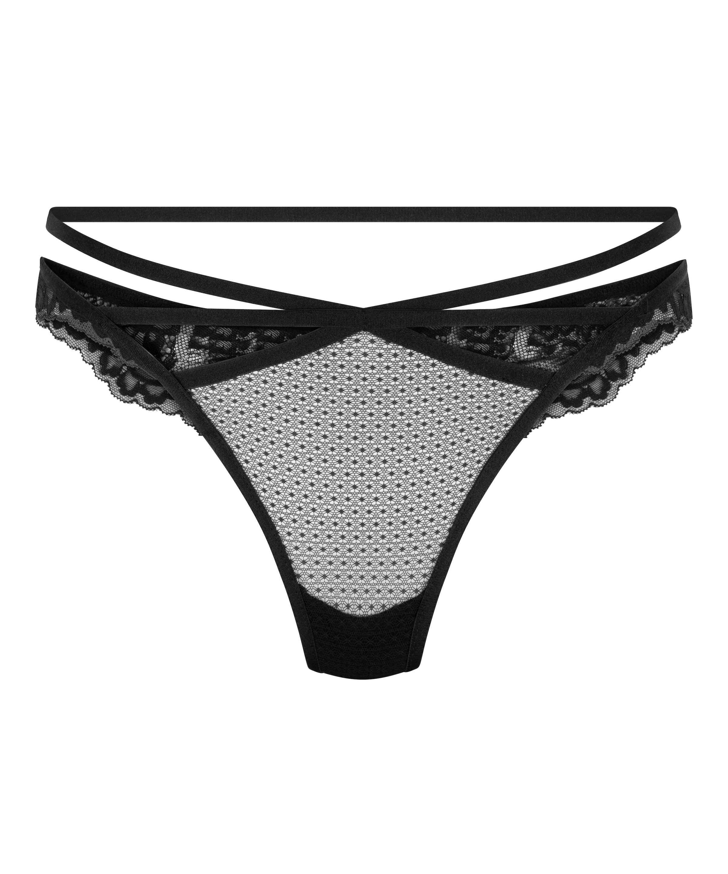 Hunkemöller String 'Joy Fancy' in Schwarz: Vorderseite