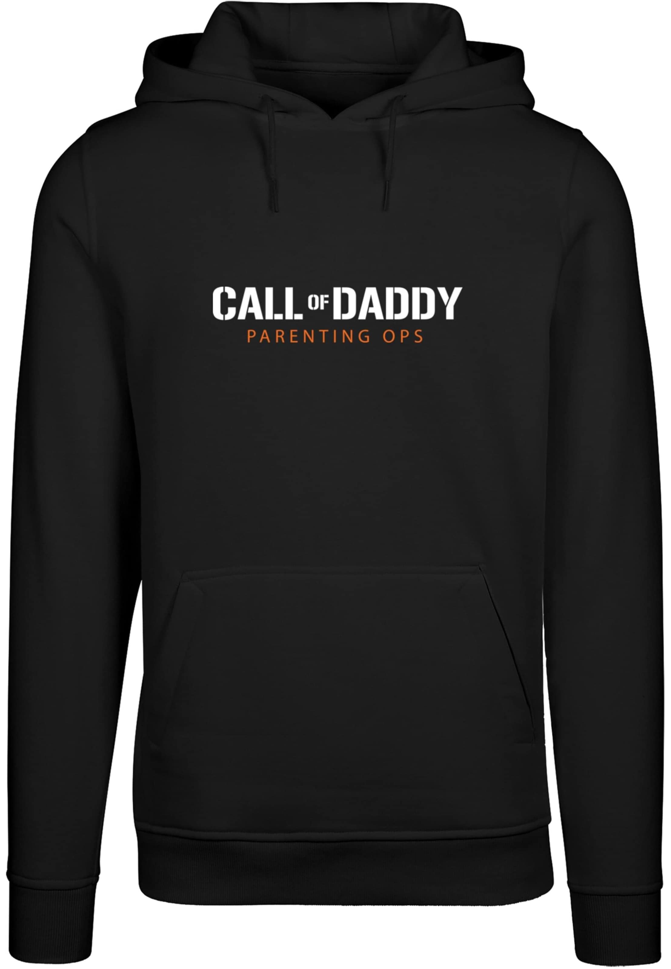 Merchcode Sweatshirt 'Fathers Day - Call of Daddy' in Zwart: voorkant