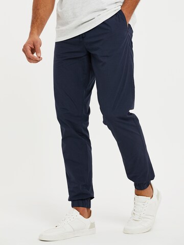 Threadbare Tapered Cargo Pants 'Presley' in Blue: front