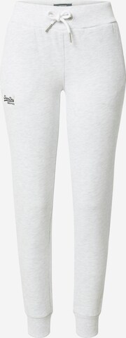 Superdry Tapered Broek in Wit: voorkant