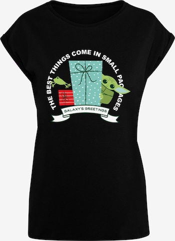 ABSOLUTE CULT Shirt 'The Mandalorian - Galaxy's Greetings' in Black: front