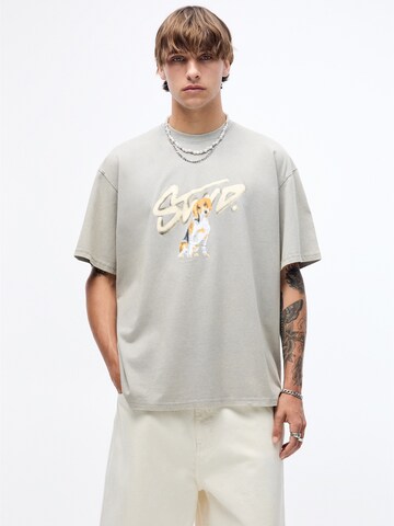 Pull&Bear Tričko – šedá: přední strana