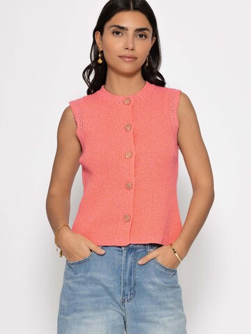 SASSYCLASSY Strickweste‌‌‌‌‌ in Orange: Vorderseite