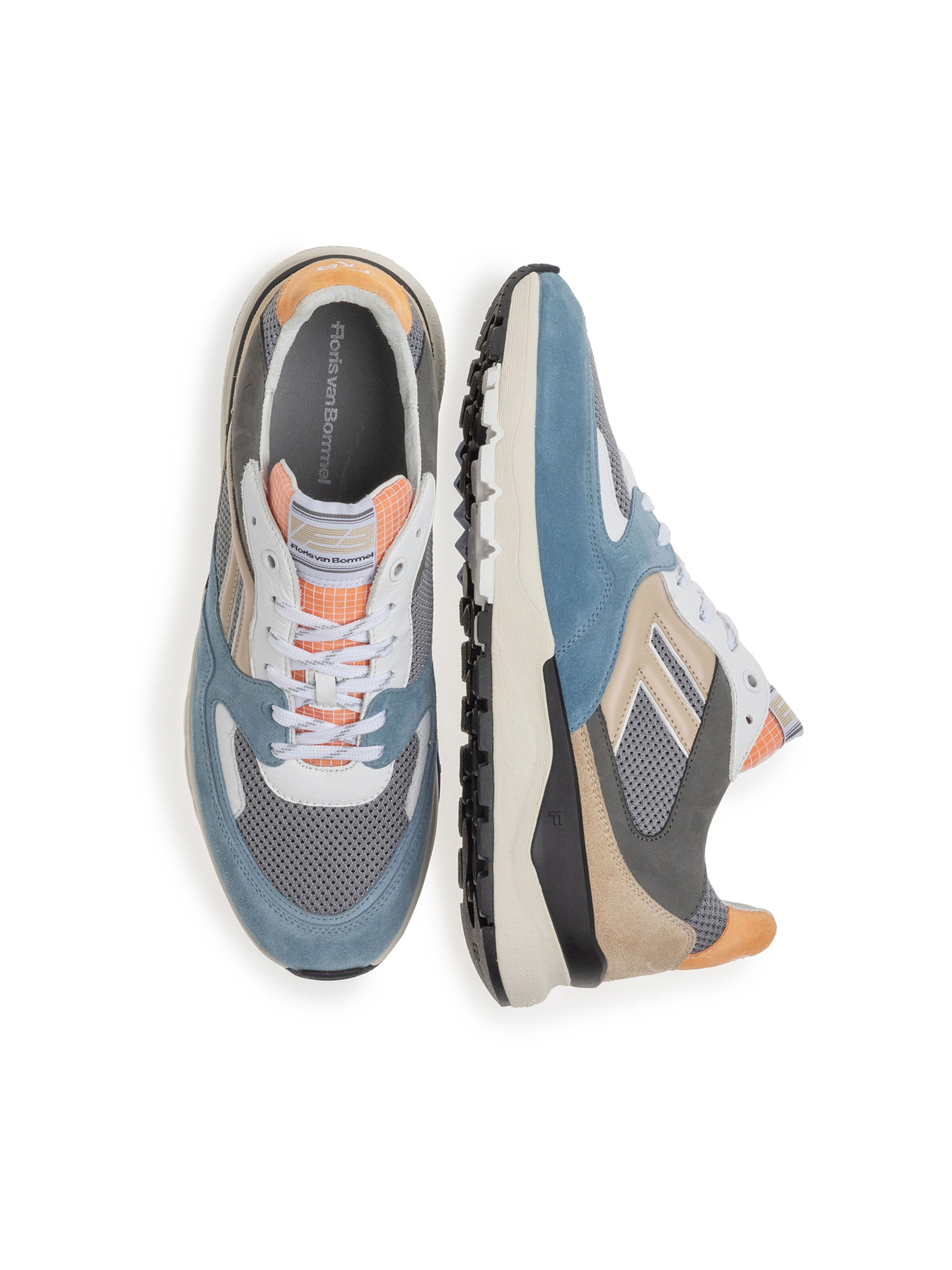 Baskets basses 'De Treener 01' Floris van Bommel en gris