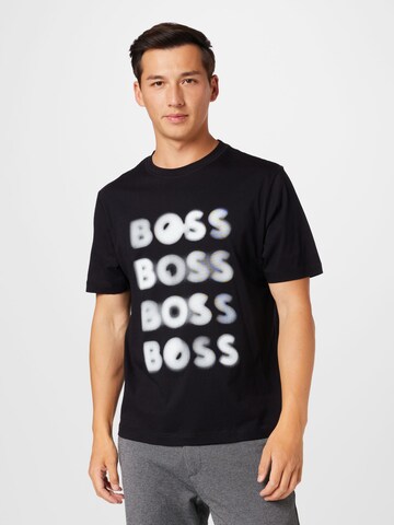 Tricou 'Teetrury' de la BOSS pe negru: față