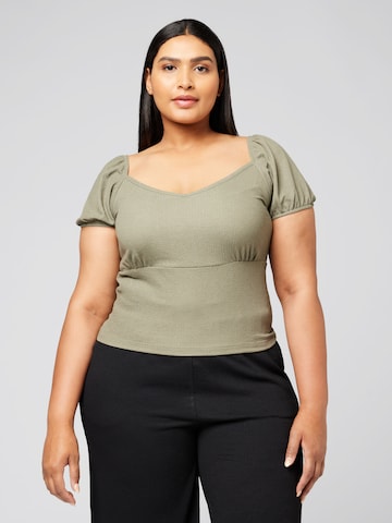 Guido Maria Kretschmer Curvy Shirt 'Georgia' in Groen: voorkant