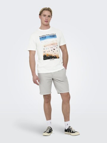 T-Shirt 'KOLTON' Only & Sons en blanc