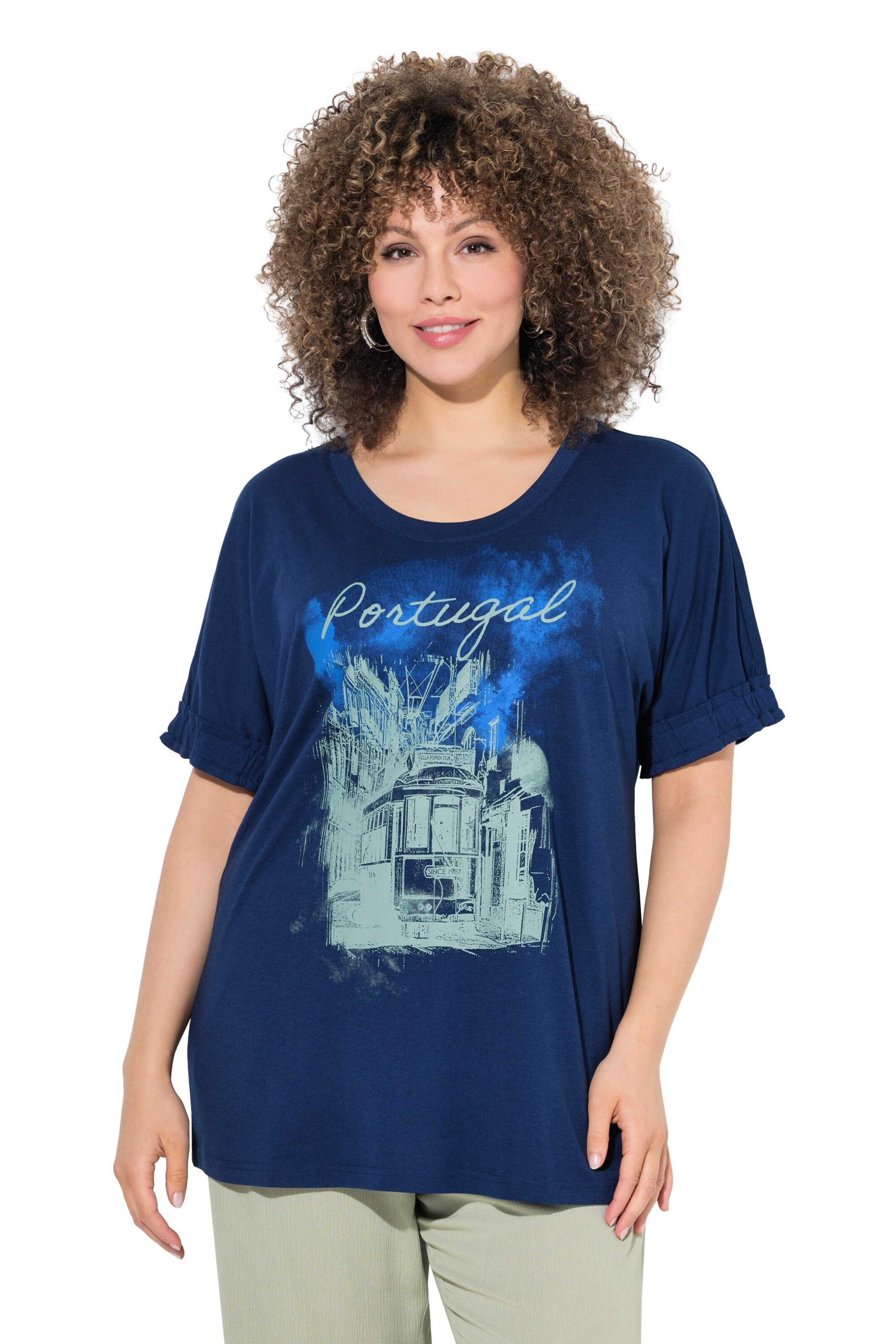 Ulla Popken Футболка в Синий: спереди