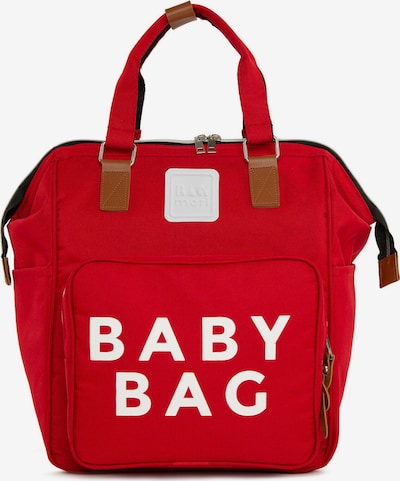 Bagmori Wickeltasche in braun / rot / weiß, Produktansicht