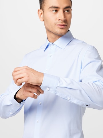 SEIDENSTICKER - Ajuste estrecho Camisa de negocios en azul