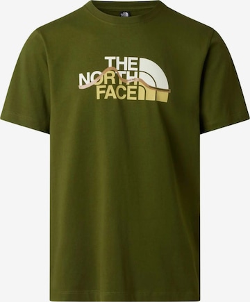 THE NORTH FACE - Camiseta 'MNT LINE RG SS' en verde: frente