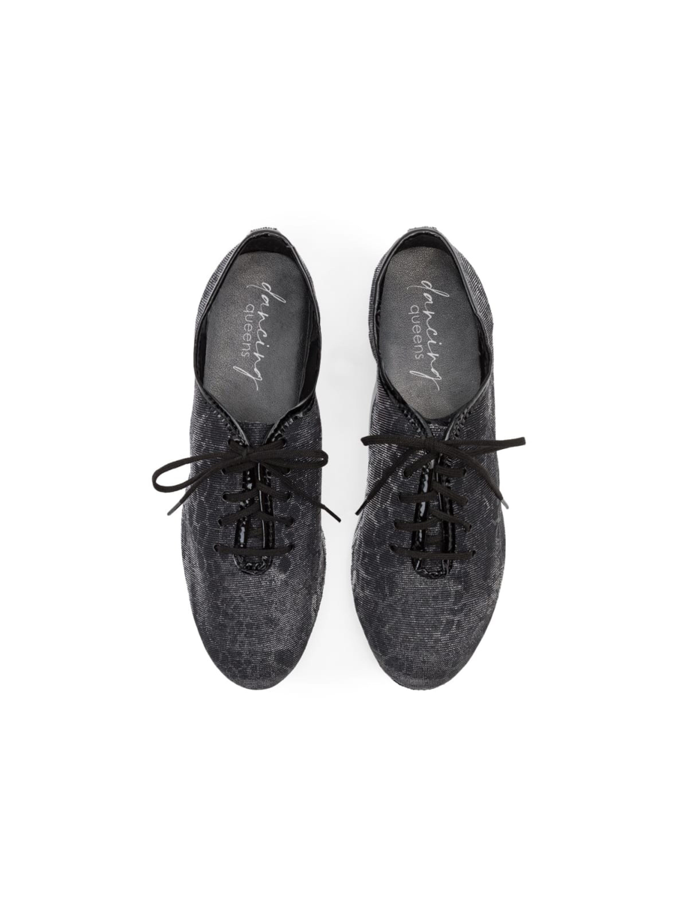 Dancing Queens Lace-Up Shoes 'Flow Tanzschuhe & Schwarz Glitter' in Silver