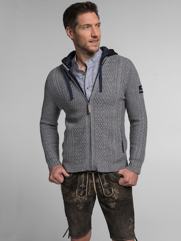 SPIETH & WENSKY Knit Cardigan 'Athan' in Grey: front