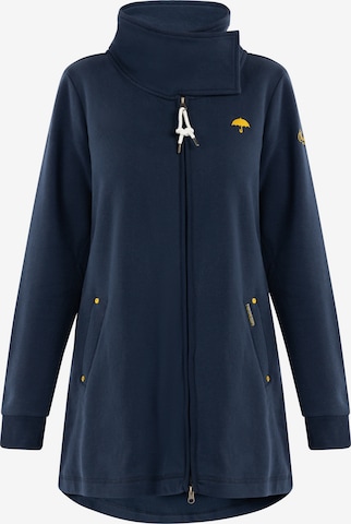 Schmuddelwedda Zip-Up Hoodie in Blue: front