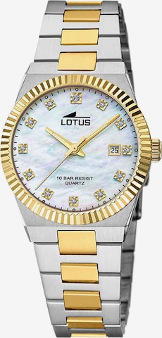 Lotus Analog Watch in Gold: front