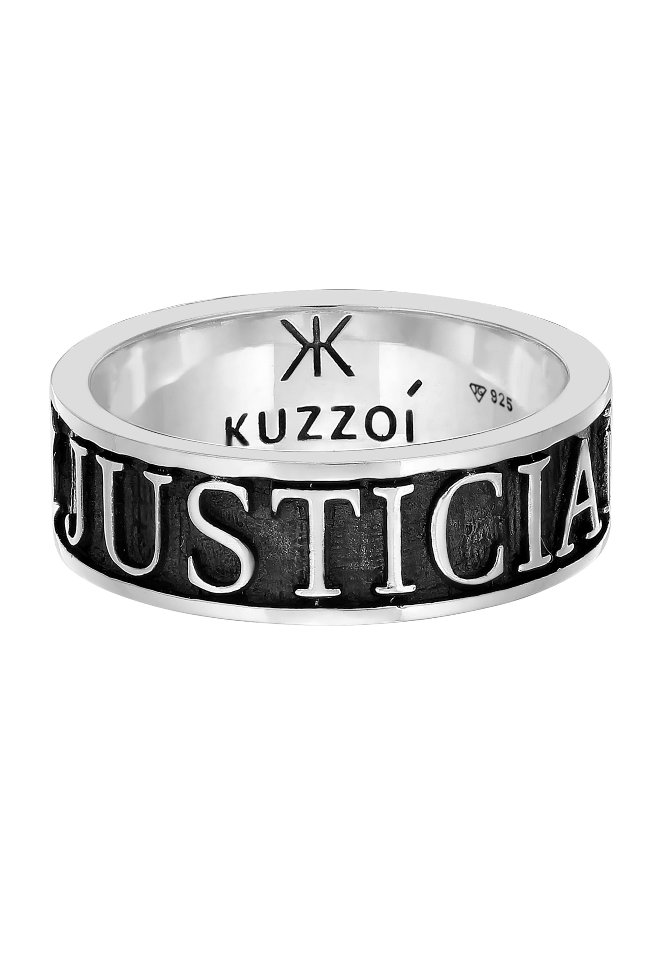KUZZOI Ring 'JUSTICIA VERITAS' in Grau