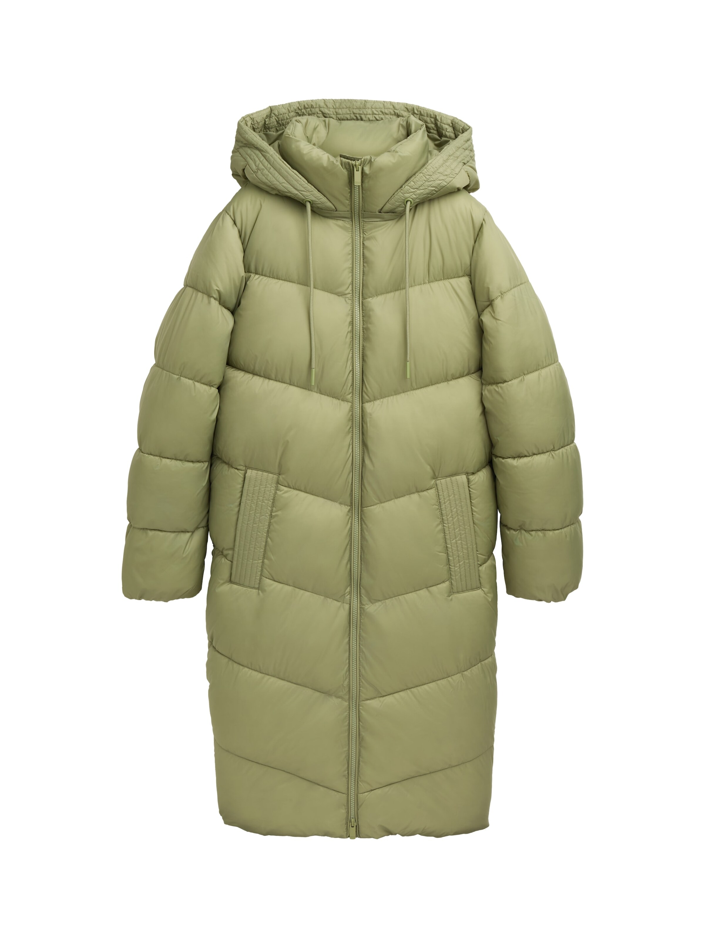 TOM TAILOR DENIM Wintermantel in Groen: voorkant