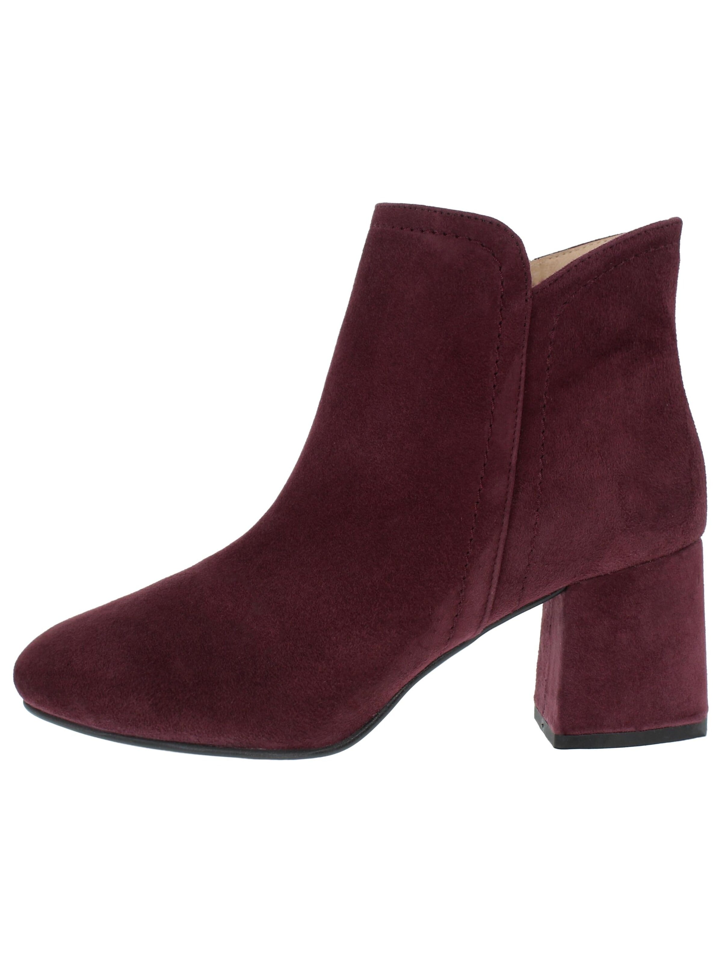 XAVER LUIS Schuhmanufaktur Ankle Boots 'RIA - mit Blockabsatz'‌‌‌ in Rot: Vorderseite