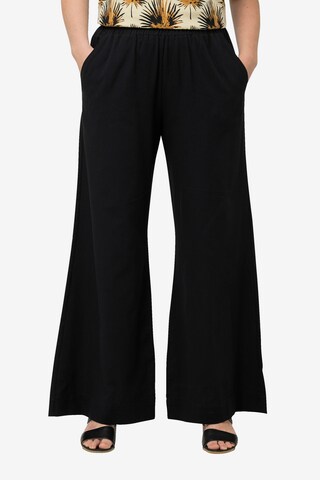 Wide Leg Pantalon Ulla Popken en noir : devant