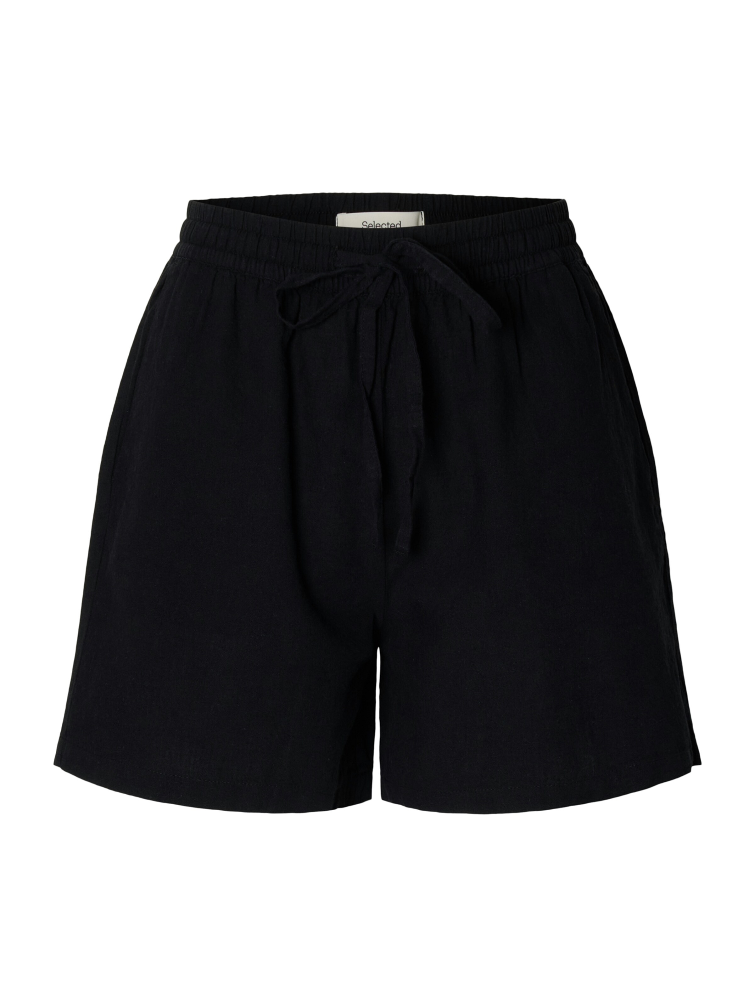 SELECTED - regular Pantalón 'SLFLUISA-LINNIE' en negro: frente