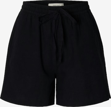 SELECTEDregular Hlače 'SLFLuisa-Linnie' - crna boja: prednji dio