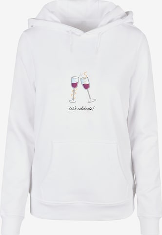 Merchcode Sweatshirt 'Lets Celebrate' in Weiß: predná strana