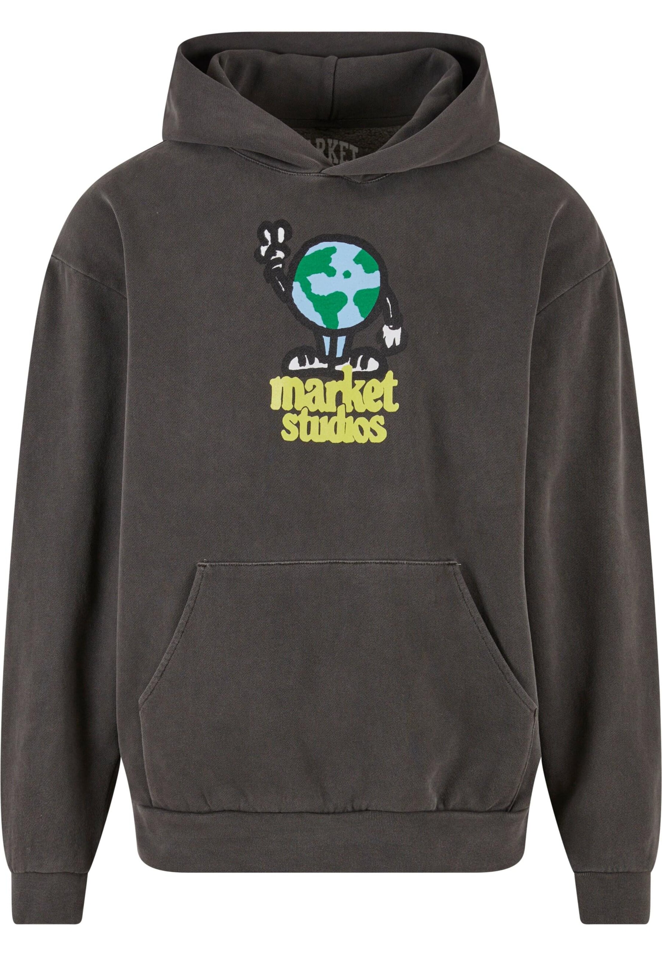 Sweat-shirt 'World Peace' MARKET en noir : devant