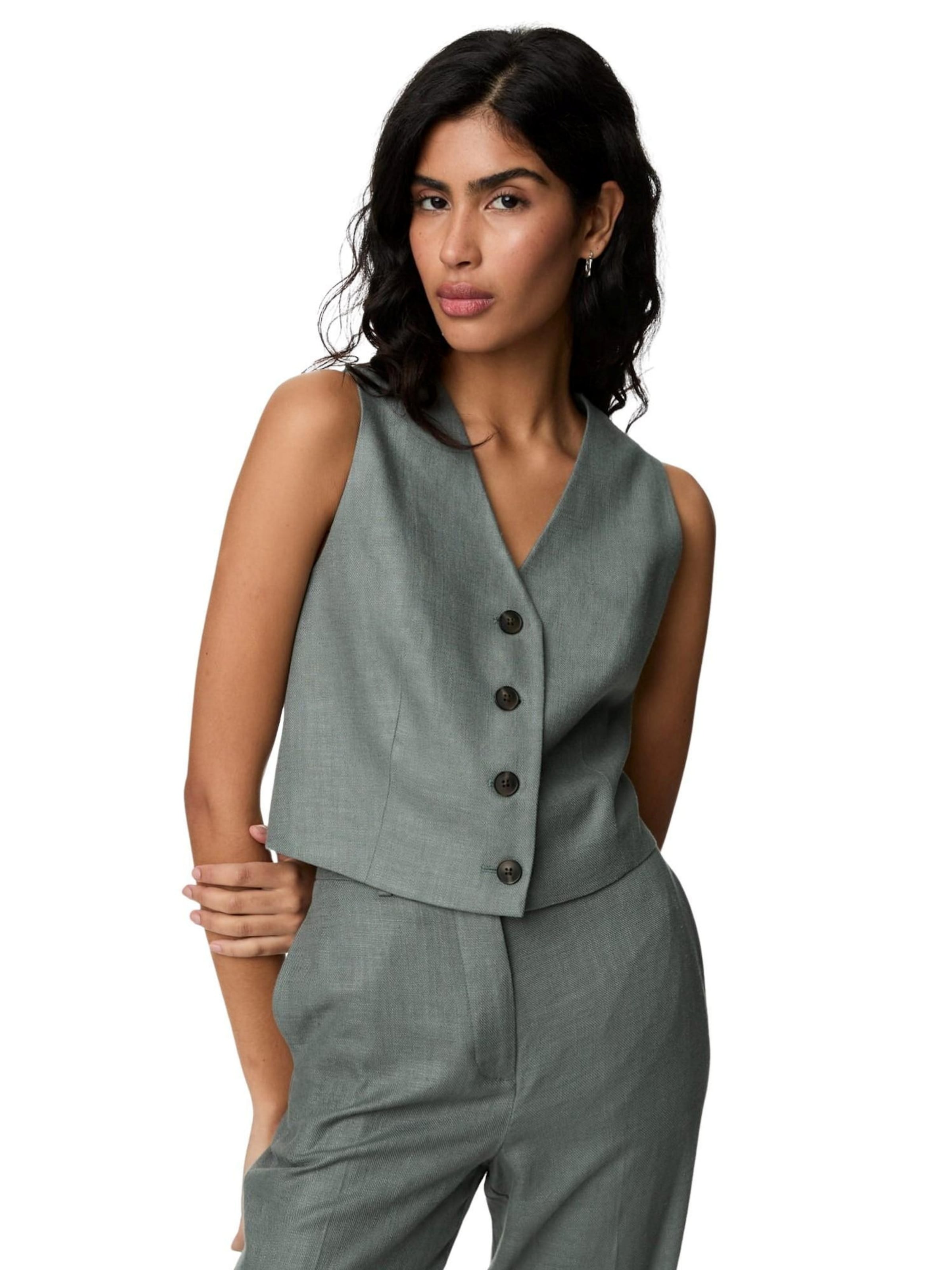 Marks & Spencer Bodywarmer in Grijs: voorkant