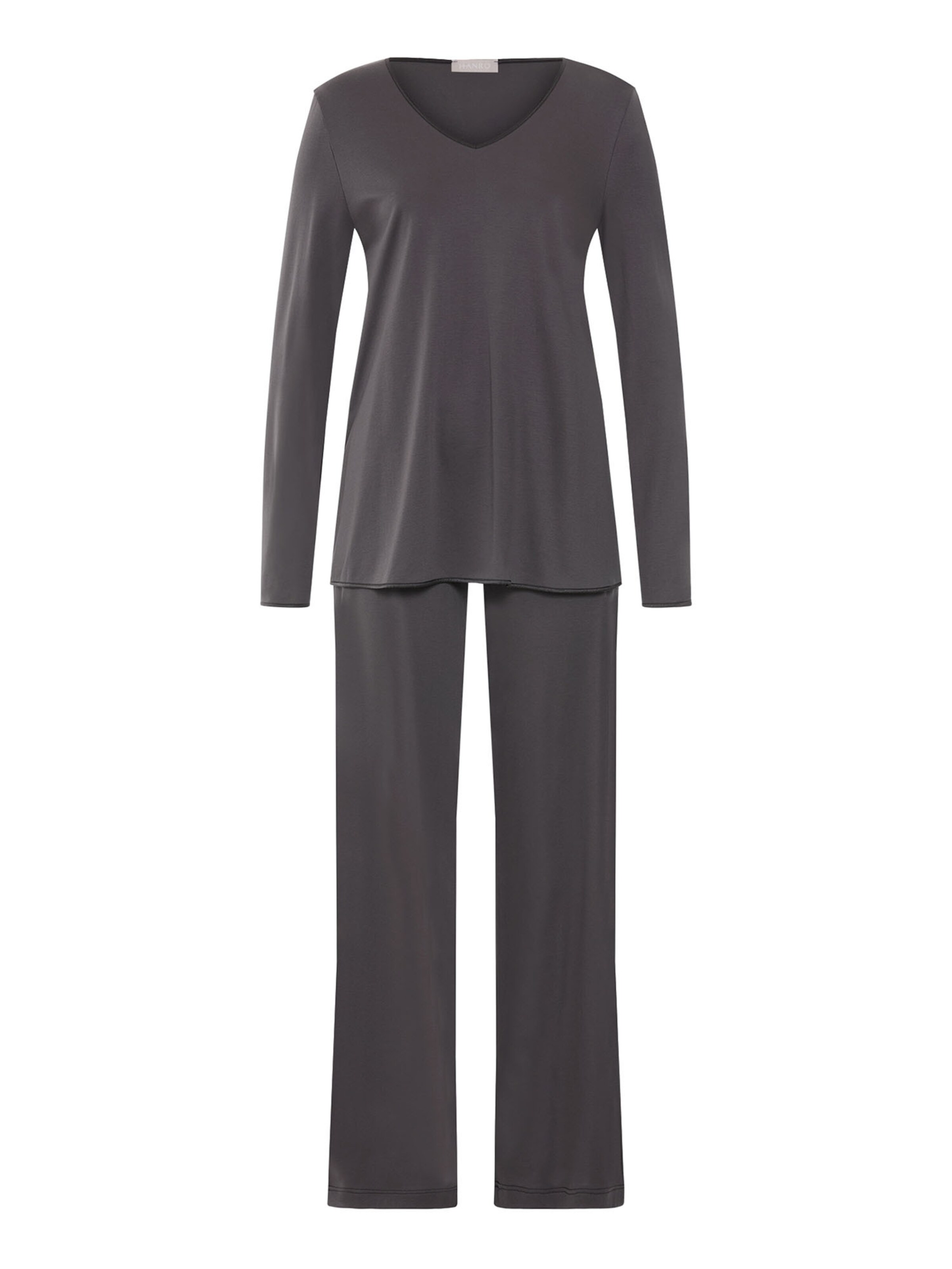 Hanro Pyjama ' Cotton Silk ' in Grijs: voorkant