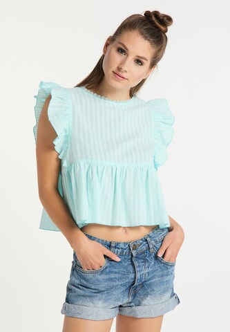 MYMO Blouse in Blauw: voorkant