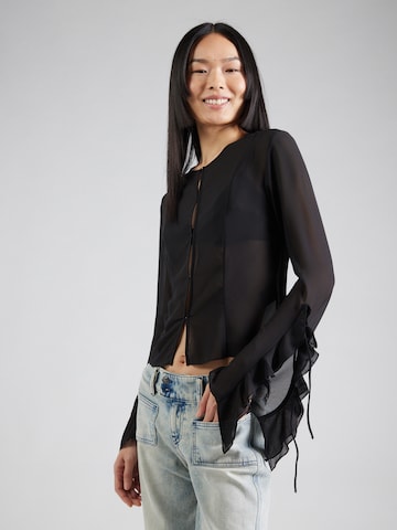WEEKDAY Blouse 'Sasha' in Zwart: voorkant