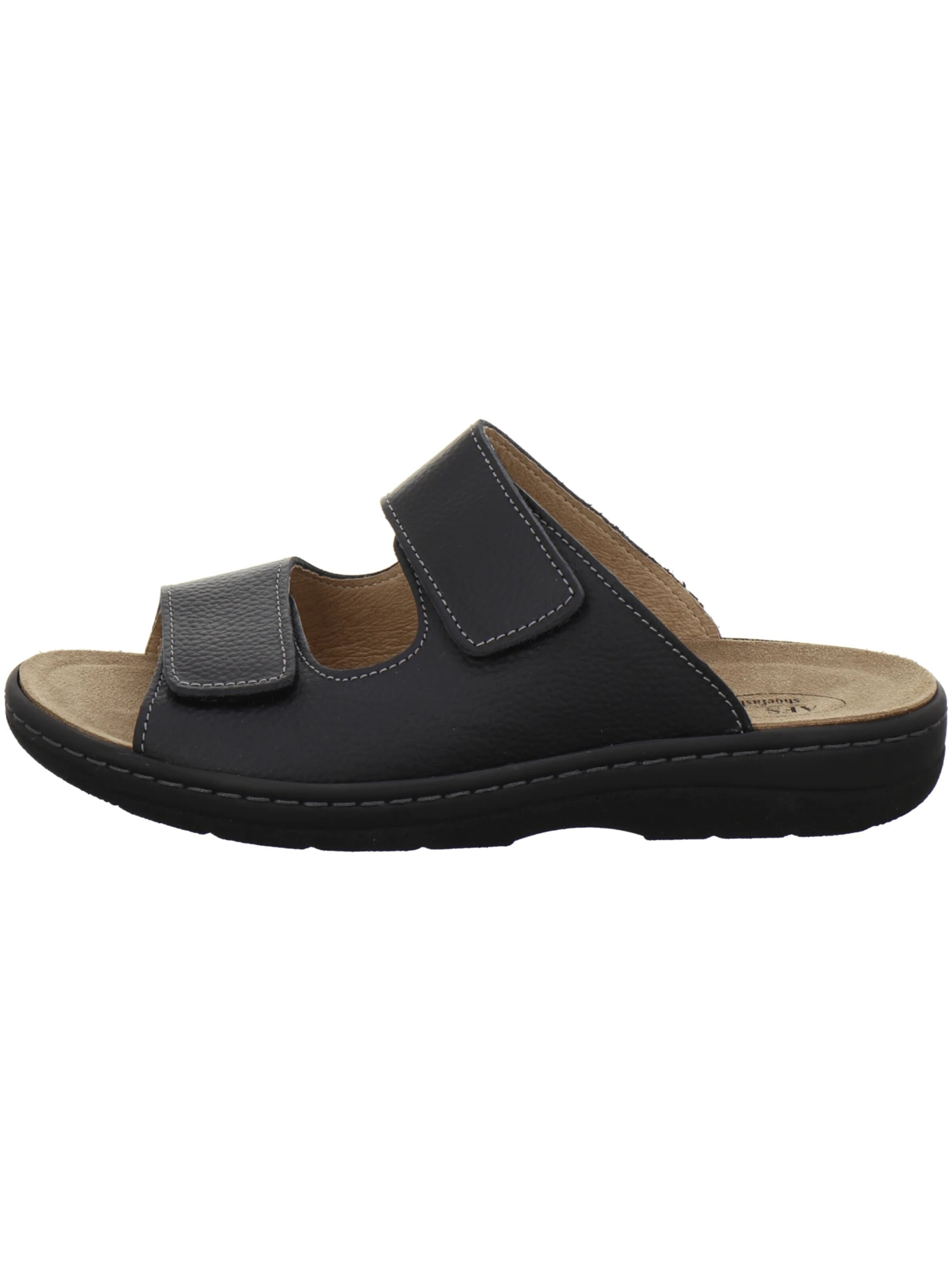 AFS-Schuhe - Zapatos abiertos 'Pantoletten Herren Wechselfußbett schwarz Leder' en negro
