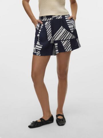 VERO MODA Wide leg Bandplooibroek 'VMJosie' in Blauw: voorkant