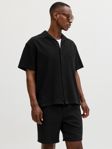 JACK & JONES Comfort Fit Hemd 'JJGLOBAL' in Schwarz: Vorderseite
