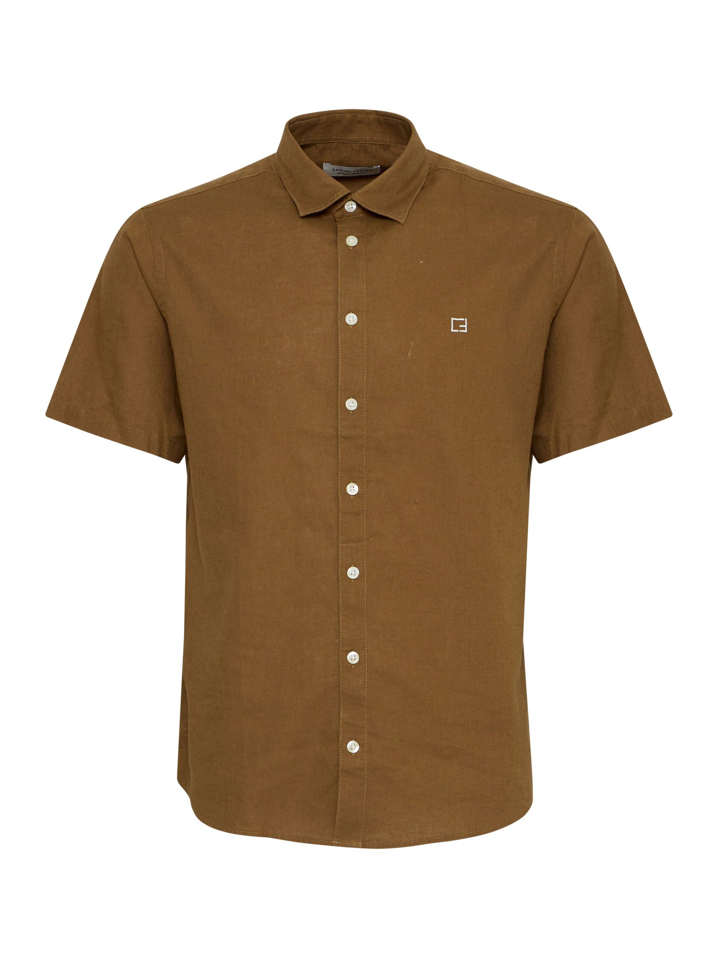 Casual Friday Kurzarmhemd ' CFAksel ' in Braun: Vorderseite