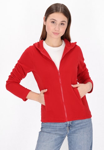 Veste en polaire swirly en rouge : devant