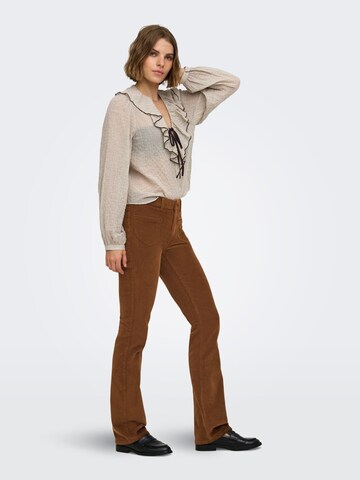 ONLY Flared Trousers 'GLOBAL' in Brown