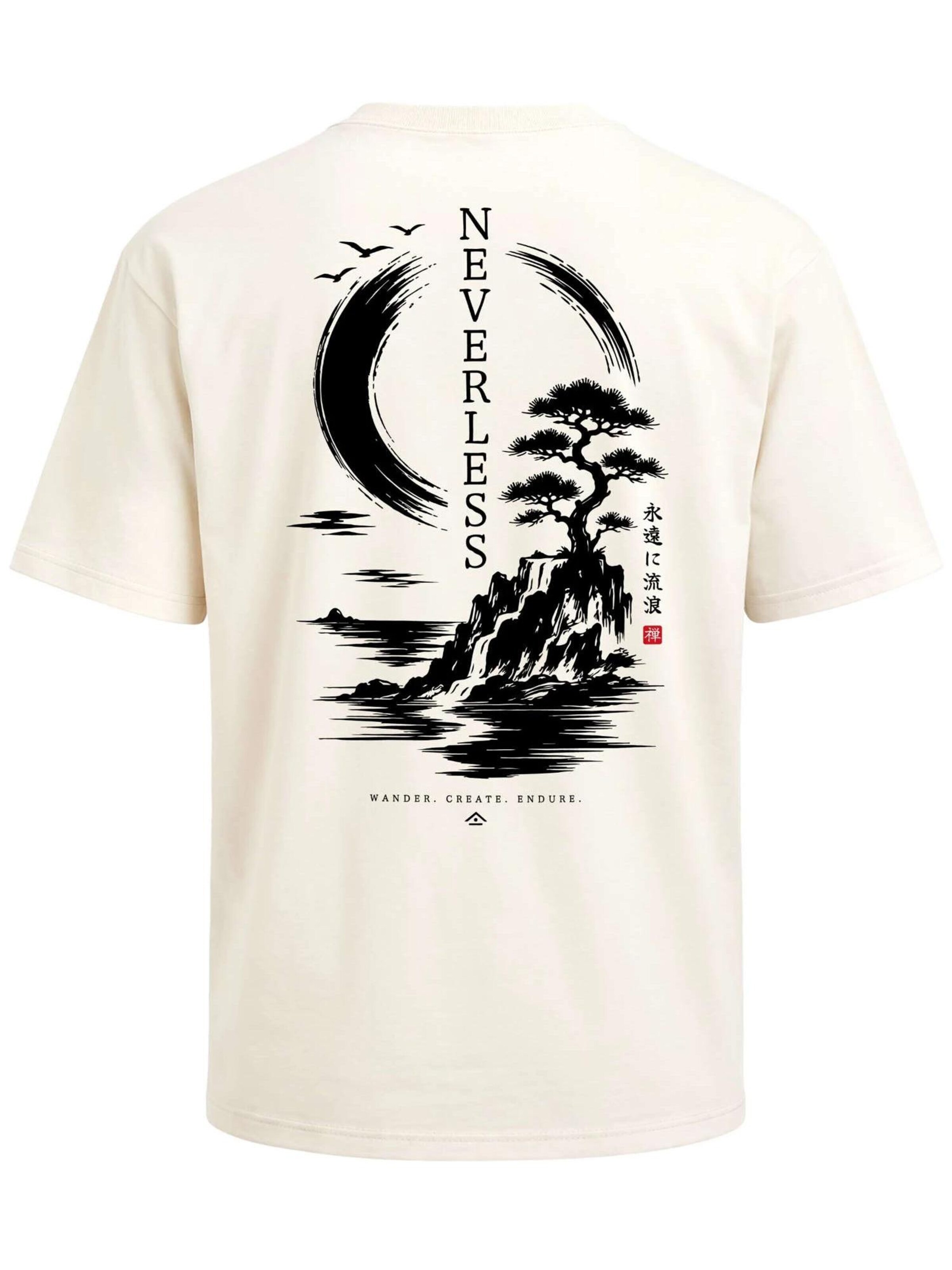 Neverless Shirt 'Spirit of Japan' in Beige: front