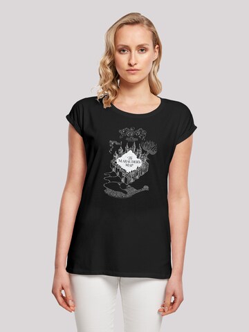 F4NT4STIC Shirt 'Harry Potter The Marauder's Map' in Black: front