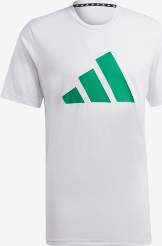 ADIDAS PERFORMANCE Функционална тениска 'Train Essentials Feelready Logo' в бяло: отпред