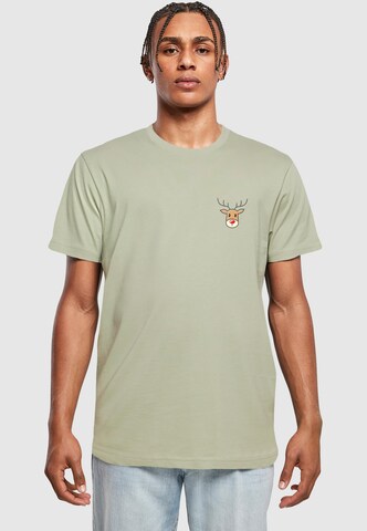Merchcode Shirt 'Christmas Cute Deer' in Green: front