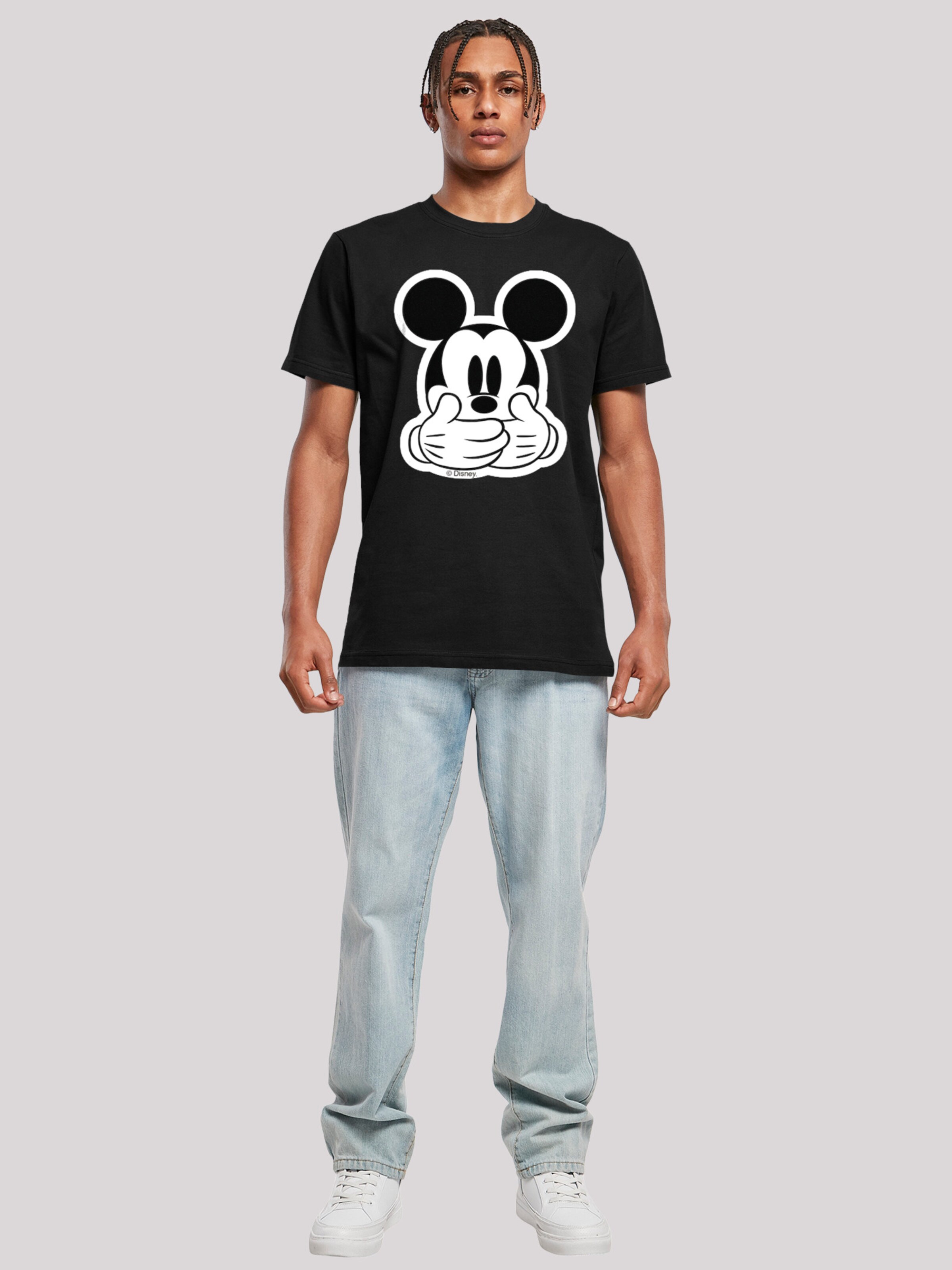 Männer Große Größen F4NT4STIC T-Shirt 'Micky Maus Don’t Speak' in Schwarz - BI57689