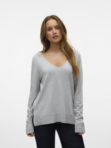 VERO MODA Pulover 'Silje' | siva barva: sprednja stran