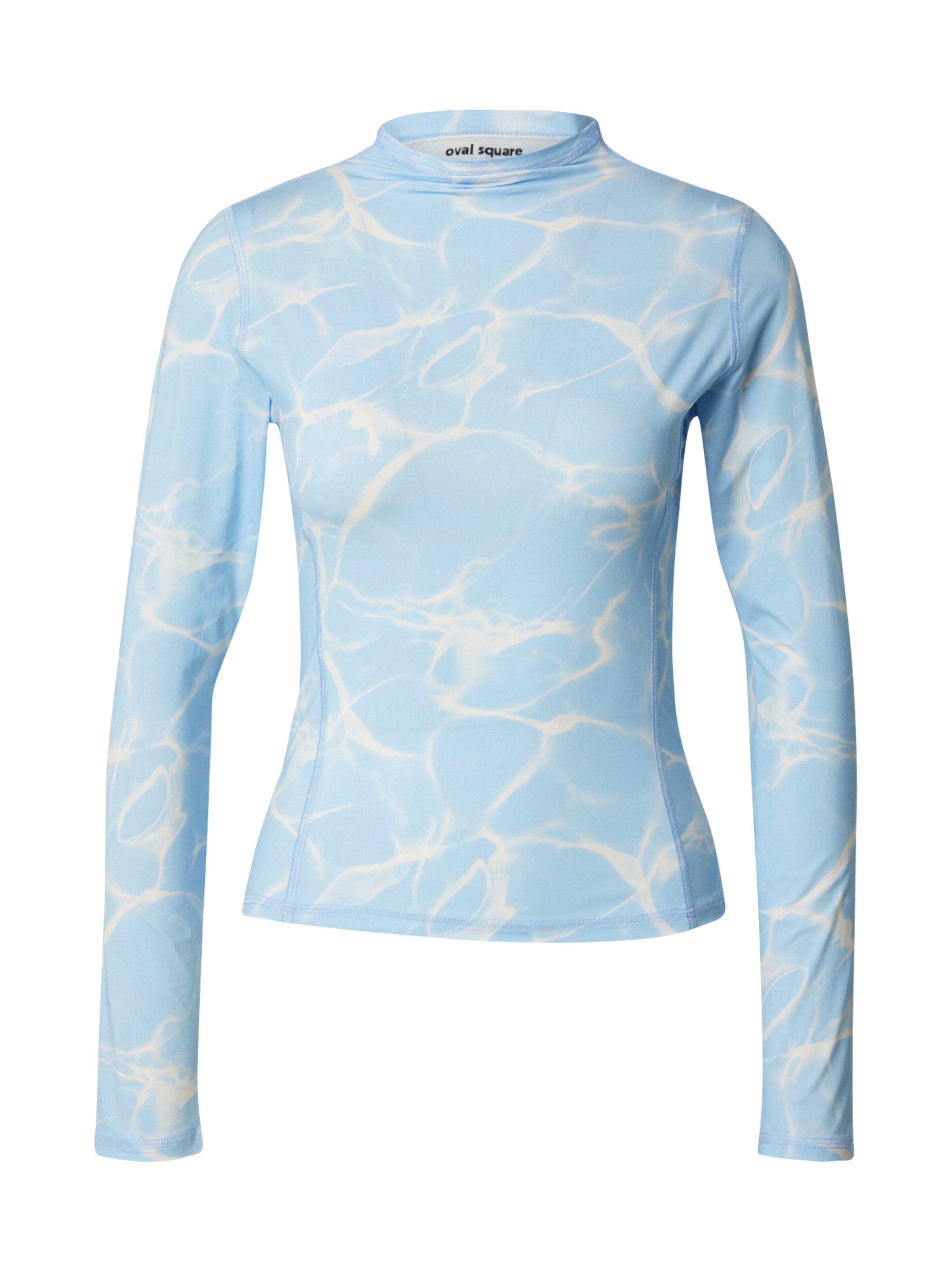 Oval Square Majica 'Skye' | modra barva: sprednja stran