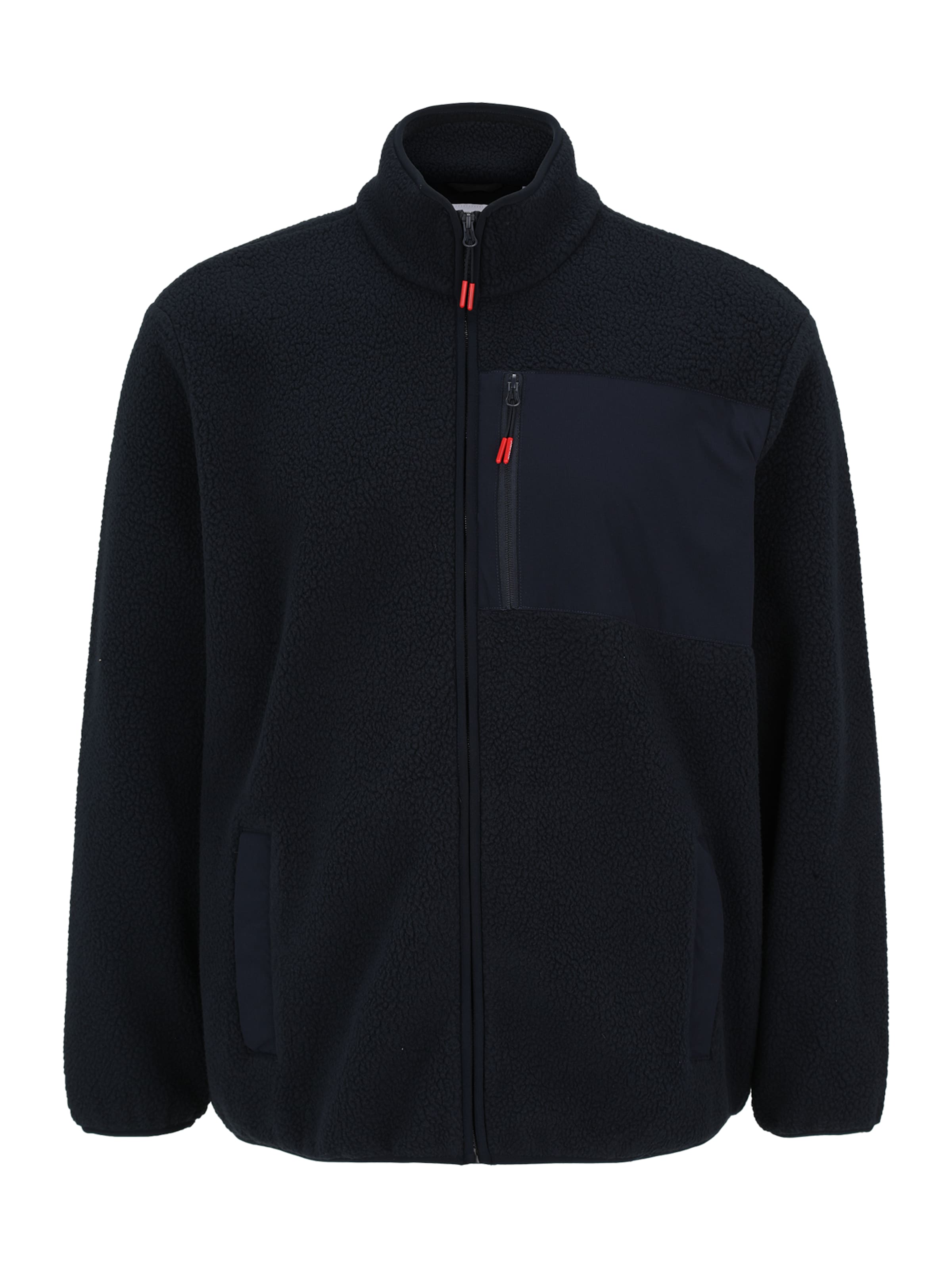Jack & Jones Plus Fleece Jacket 'JJTHATCHER' in Blue: front
