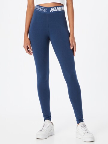 Skinny Pantaloni sport 'Maja' de la Hummel pe albastru: față