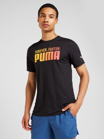 PUMA Performance Shirt 'Forever. Faster.' in Black: front