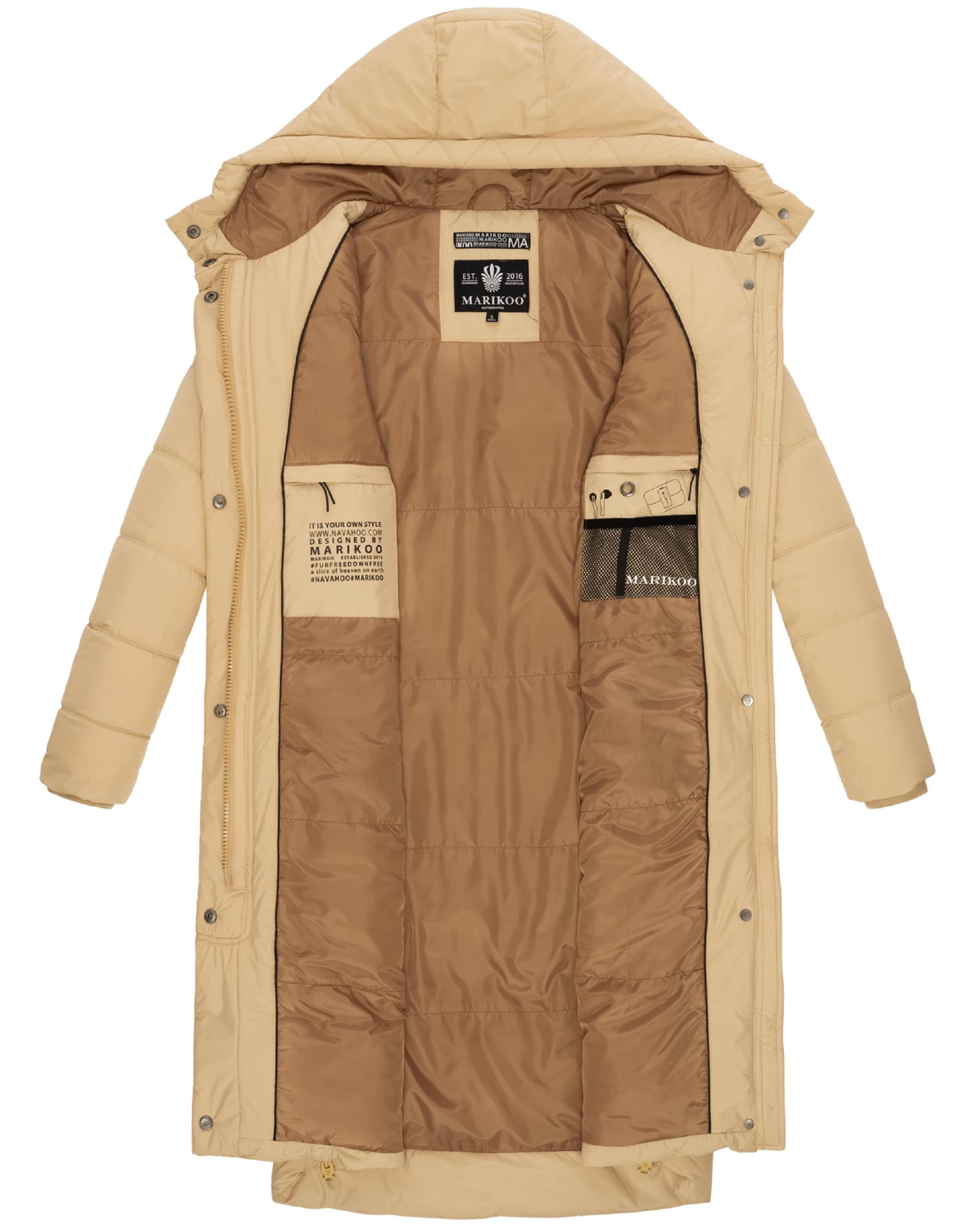 MARIKOO Vinterfrakke 'Soranaa' i beige